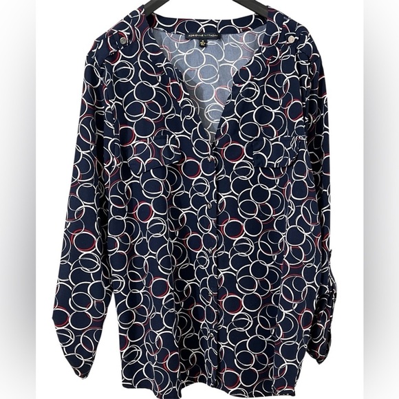 Adrienne Vittadini Tops - Adrienne Vittadini Woman’s Blouse Women Size XL Blue Red